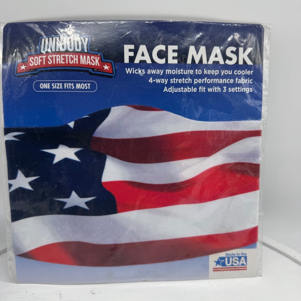 Unibody Soft Stretch Face Mask American Flag Patriotic 4-Way Stretch OS USA